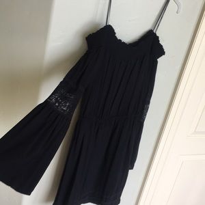off the shoulder black dress